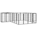 vidaXL Kojec dla psa, 22 paneli, czarny, 50x100 cm, stal