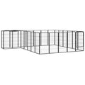 vidaXL Kojec dla psa, 26 paneli, czarny, 50x100 cm, stal