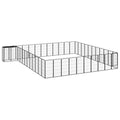 vidaXL Kojec dla psa, 46 paneli, czarny, 50x100 cm, stal