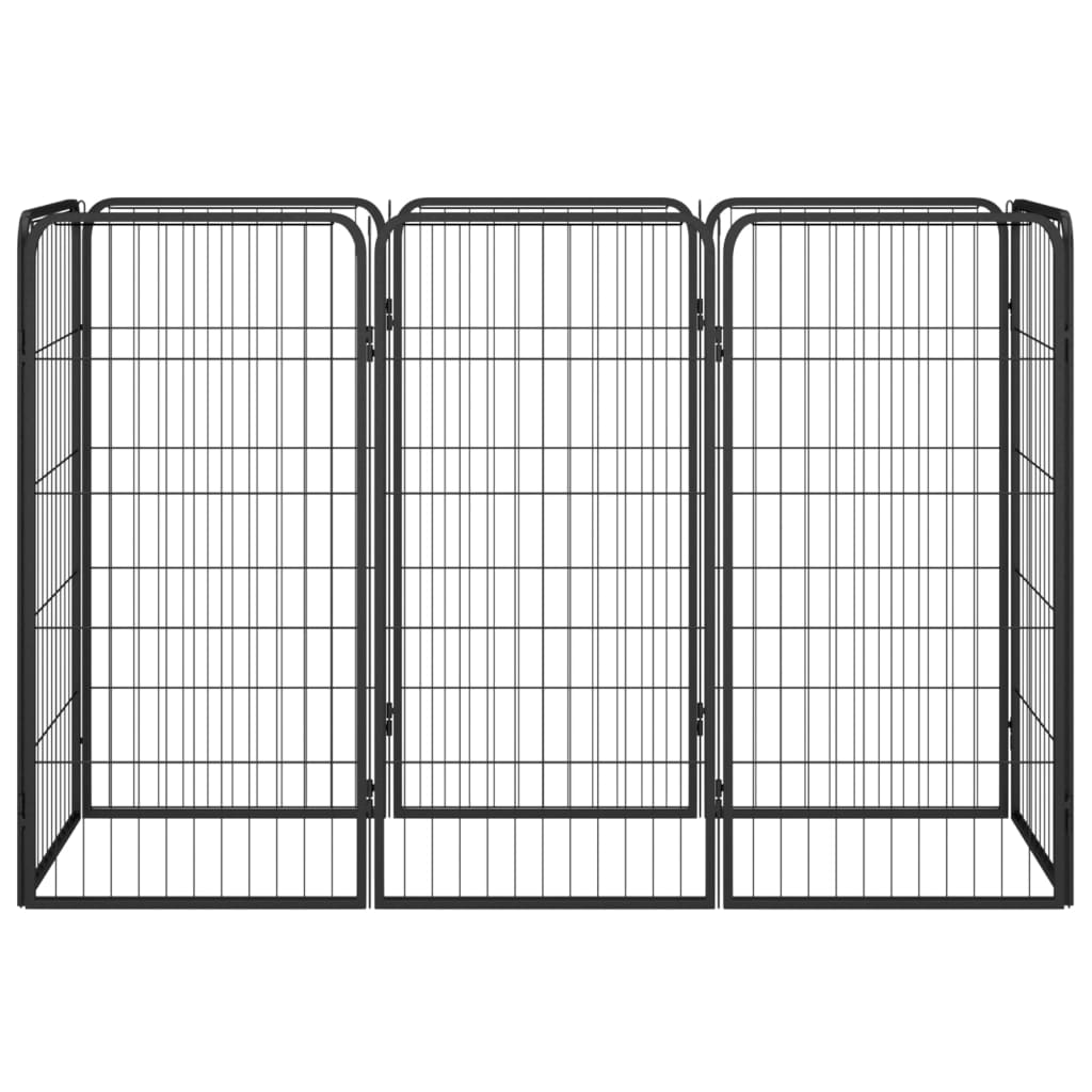 vidaXL Kojec dla psa, 8 paneli, czarny, 50x100 cm, stal
