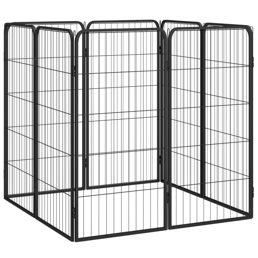 vidaXL Kojec dla psa, 8 paneli, czarny, 50x100 cm, stal