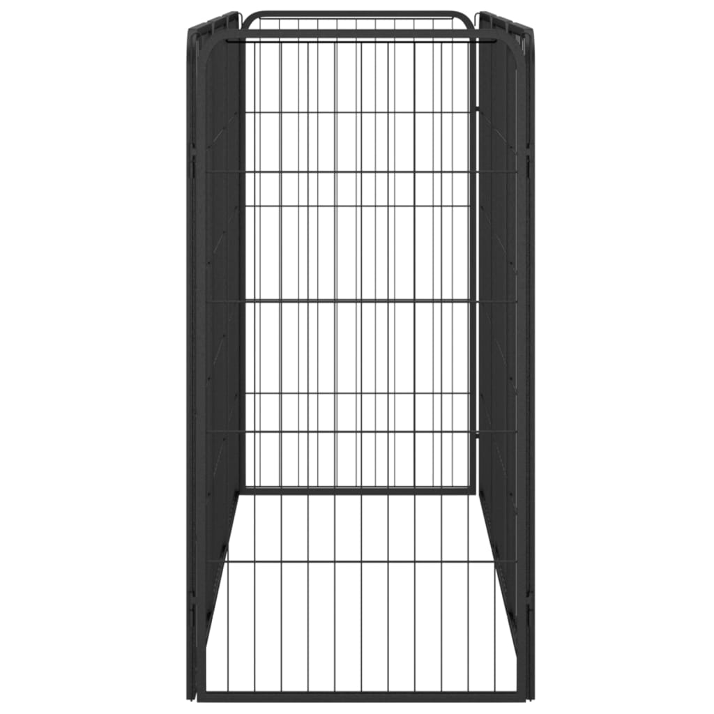 vidaXL Kojec dla psa, 8 paneli, czarny, 50x100 cm, stal