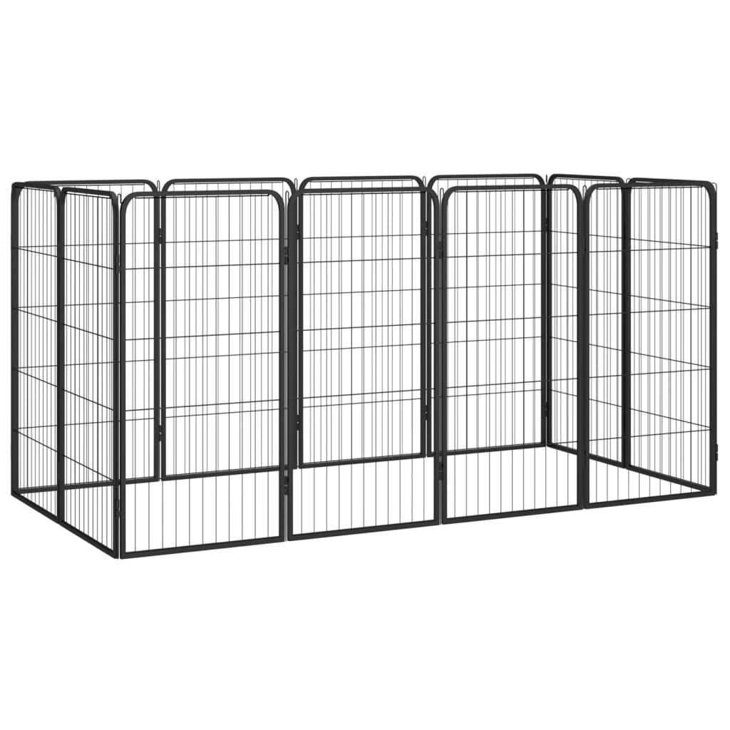 vidaXL Kojec dla psa, 12 paneli, czarny, 50x100 cm, stal