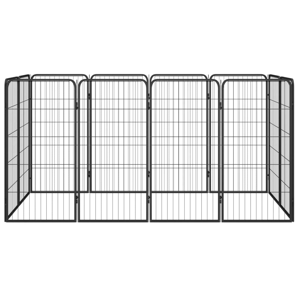vidaXL Kojec dla psa, 12 paneli, czarny, 50x100 cm, stal