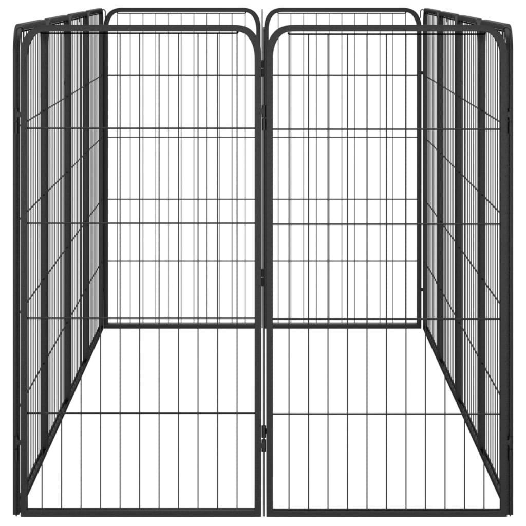 vidaXL Kojec dla psa, 12 paneli, czarny, 50x100 cm, stal