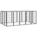 vidaXL Kojec dla psa, 16 paneli, czarny, 50x100 cm, stal