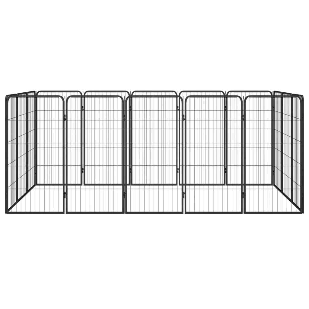 vidaXL Kojec dla psa, 16 paneli, czarny, 50x100 cm, stal