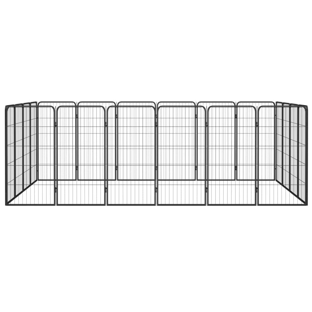 vidaXL Kojec dla psa, 20 paneli, czarny, 50x100 cm, stal