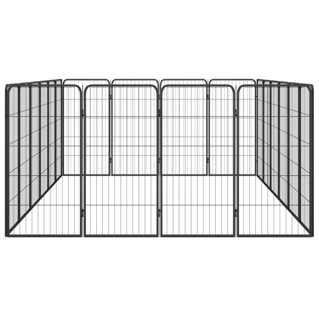 vidaXL Kojec dla psa, 20 paneli, czarny, 50x100 cm, stal