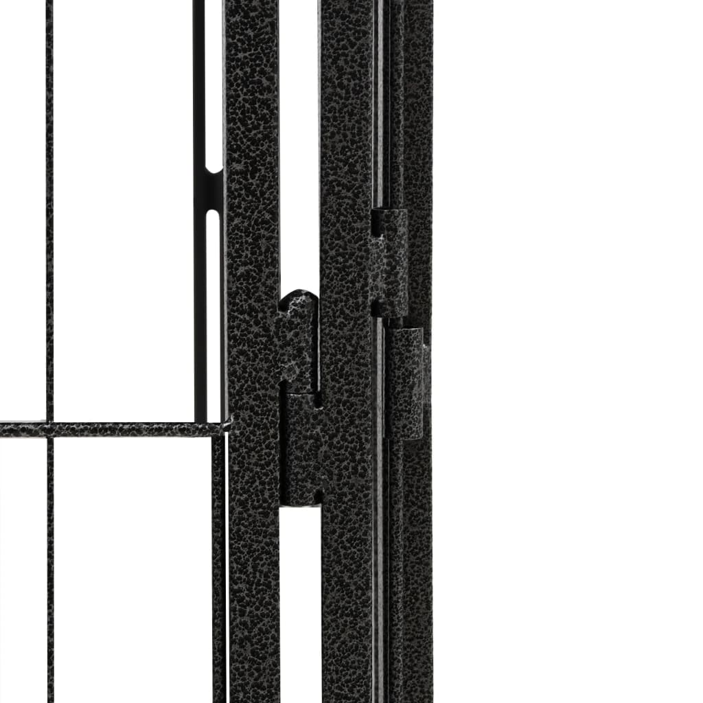 vidaXL Kojec dla psa, 20 paneli, czarny, 50x100 cm, stal