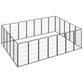 vidaXL Kojec dla psa, 24 paneli, czarny, 50x100 cm, stal