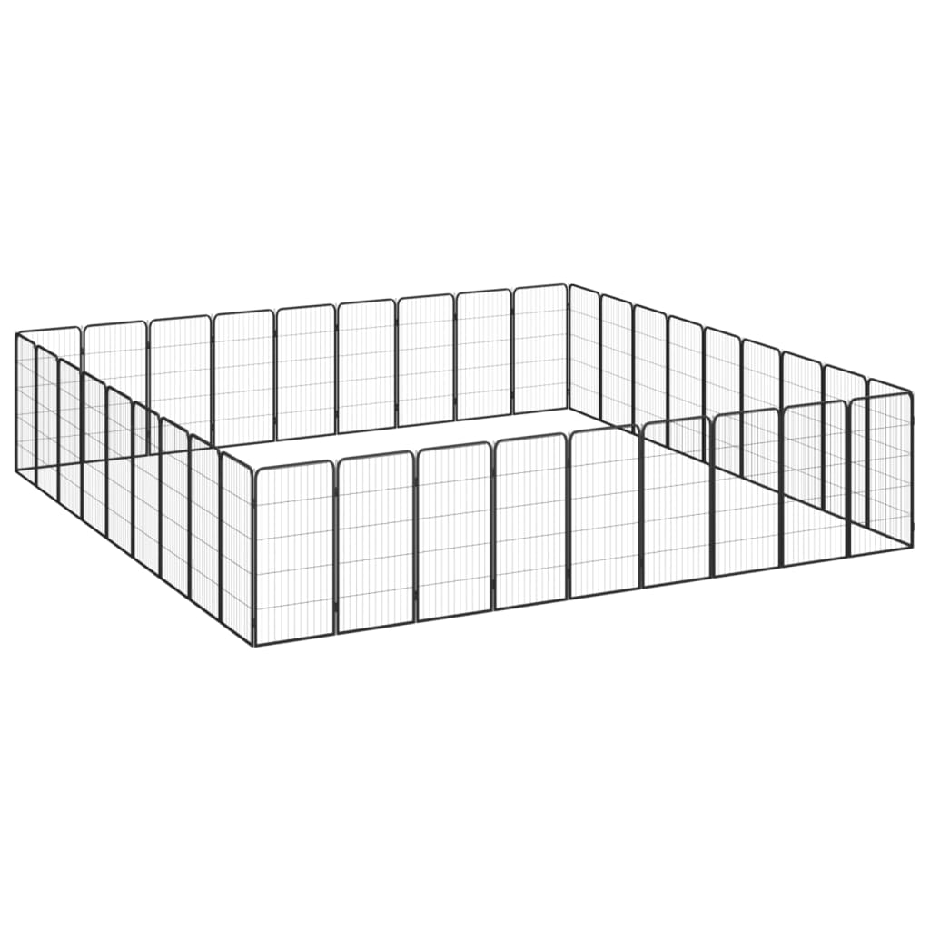 vidaXL Kojec dla psa, 36 paneli, czarny, 50x100 cm, stal