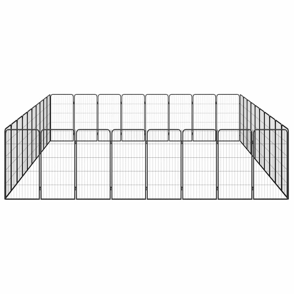 vidaXL Kojec dla psa, 36 paneli, czarny, 50x100 cm, stal