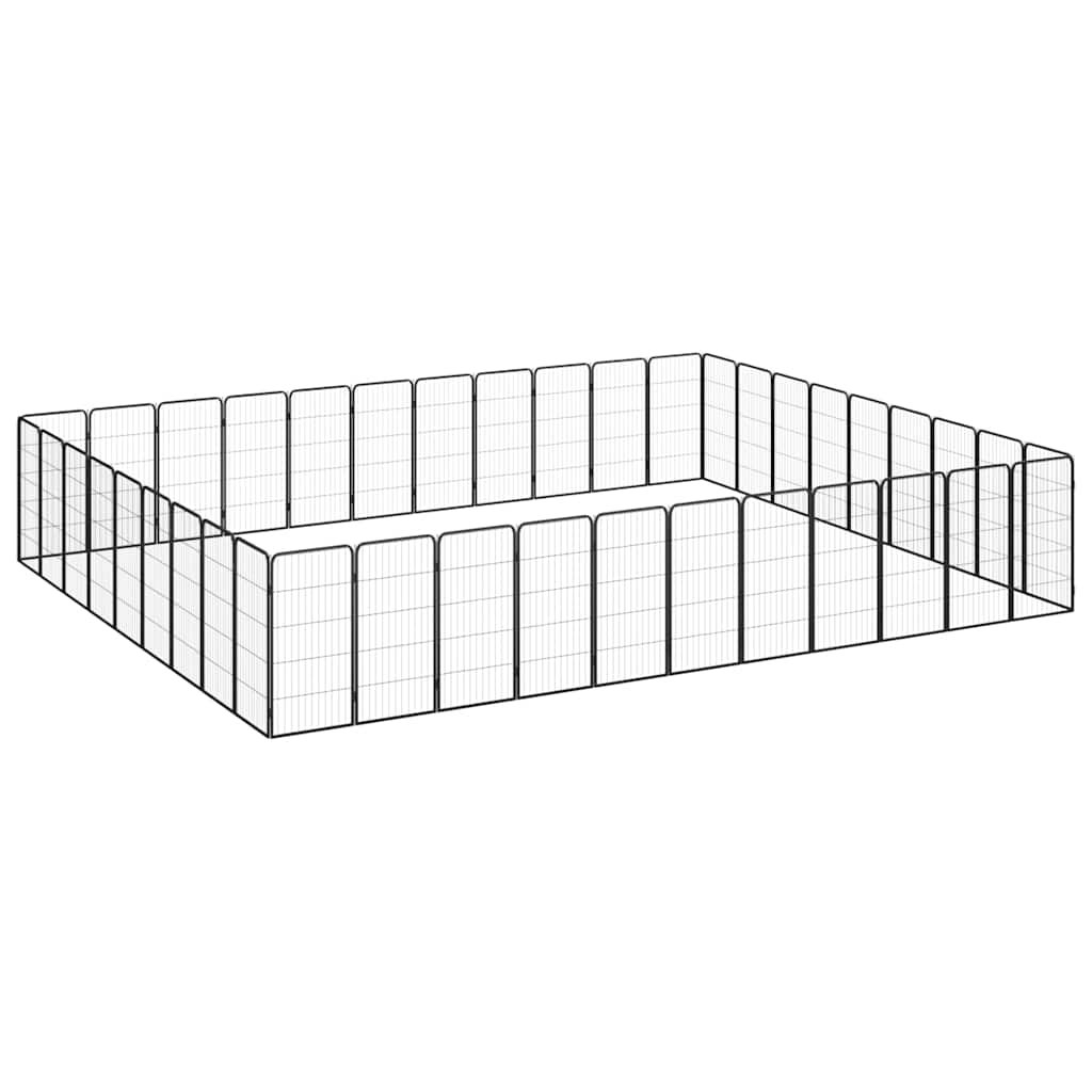 vidaXL Kojec dla psa, 40 paneli, czarny, 50x100 cm, stal