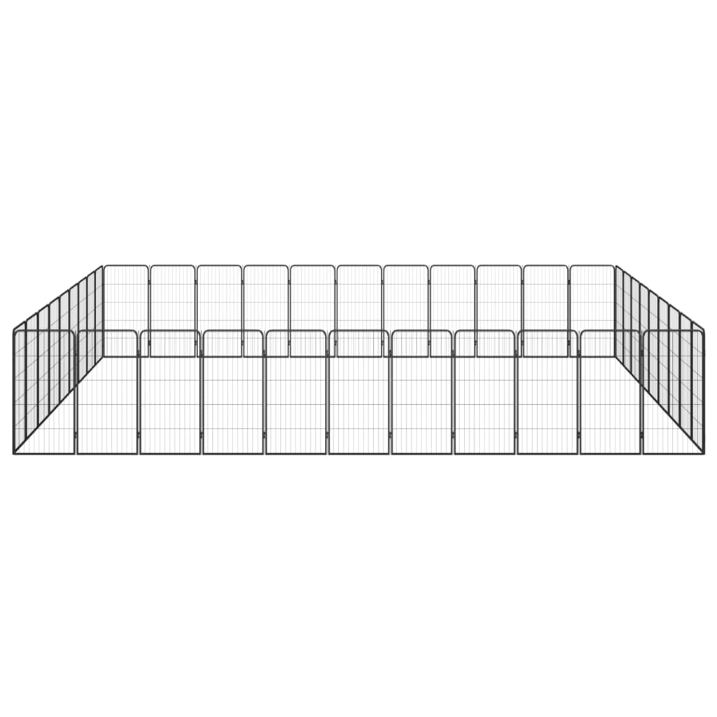 vidaXL Kojec dla psa, 40 paneli, czarny, 50x100 cm, stal