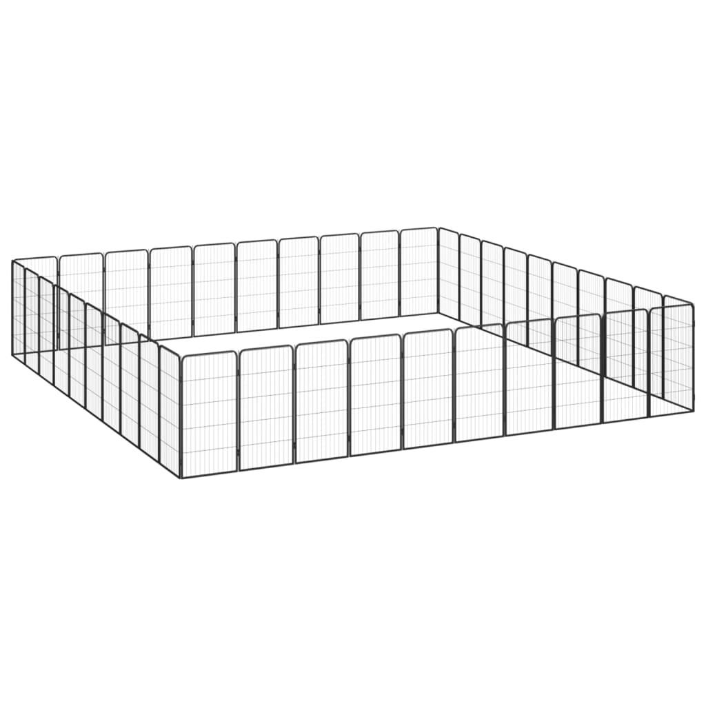 vidaXL Kojec dla psa, 40 paneli, czarny, 50x100 cm, stal
