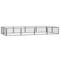 vidaXL Kojec dla psa, 12 panele, czarny, 100x50 cm, stal