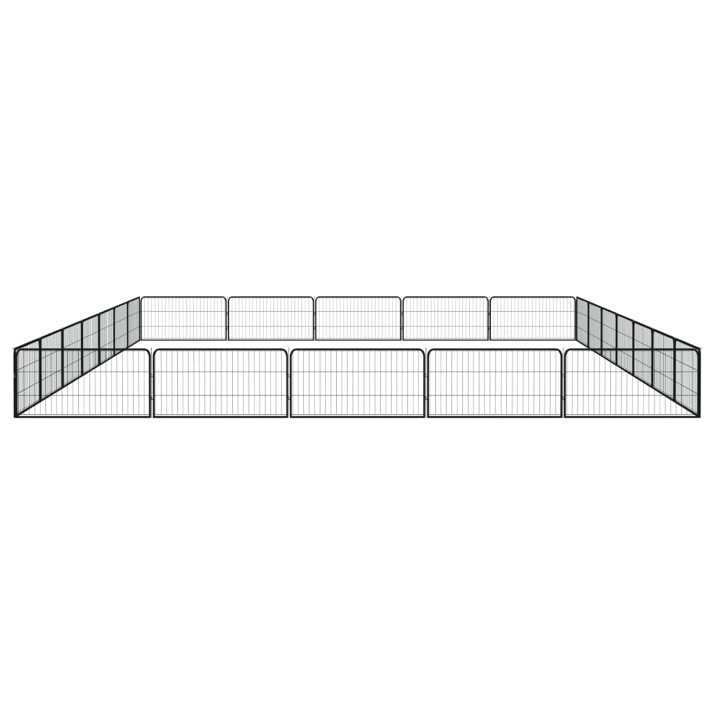 vidaXL Kojec dla psa, 24 panele, czarny, 100x50 cm, stal
