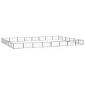 vidaXL Kojec dla psa, 28 panele, czarny, 100x50 cm, stal