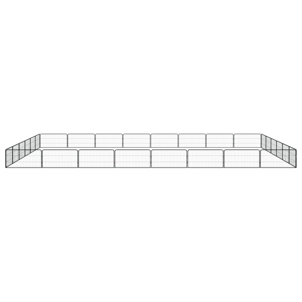 vidaXL Kojec dla psa, 28 panele, czarny, 100x50 cm, stal