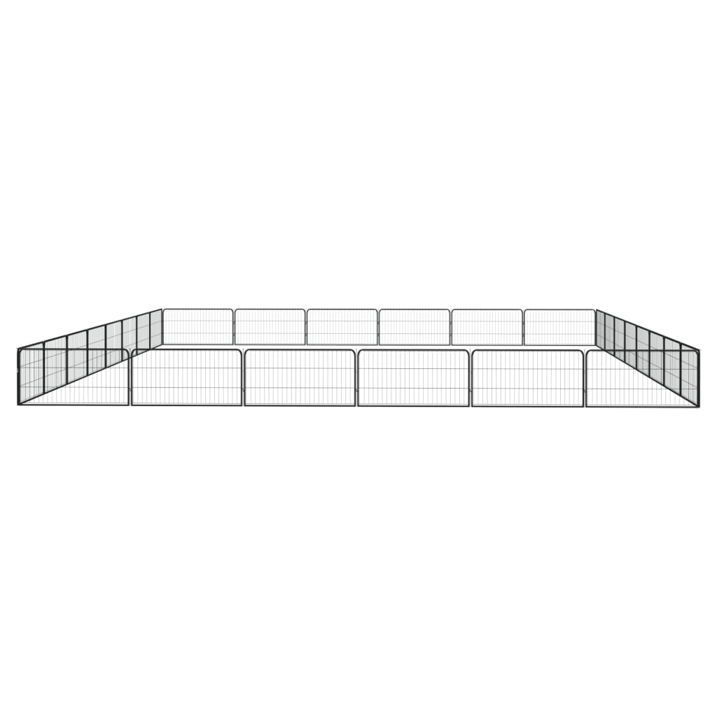 vidaXL Kojec dla psa, 28 panele, czarny, 100x50 cm, stal