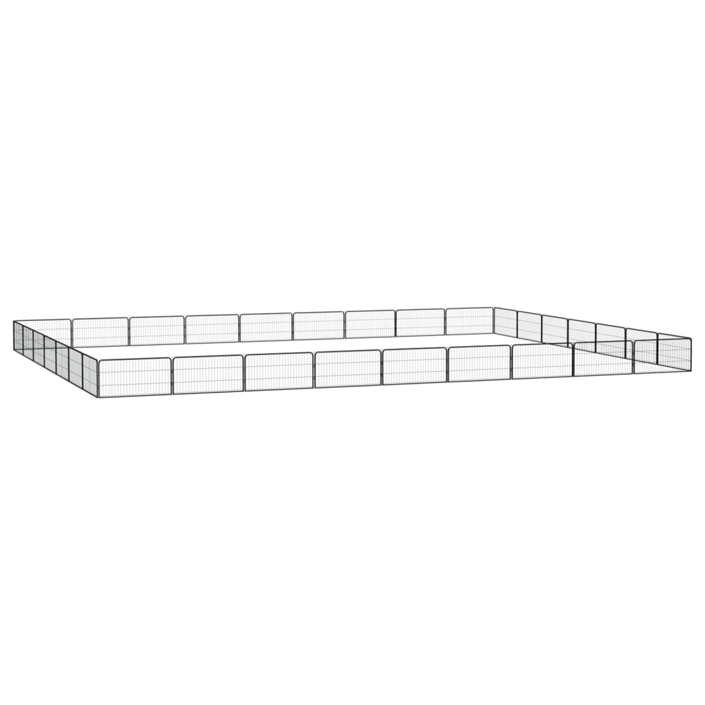 vidaXL Kojec dla psa, 32 panele, czarny, 100x50 cm, stal