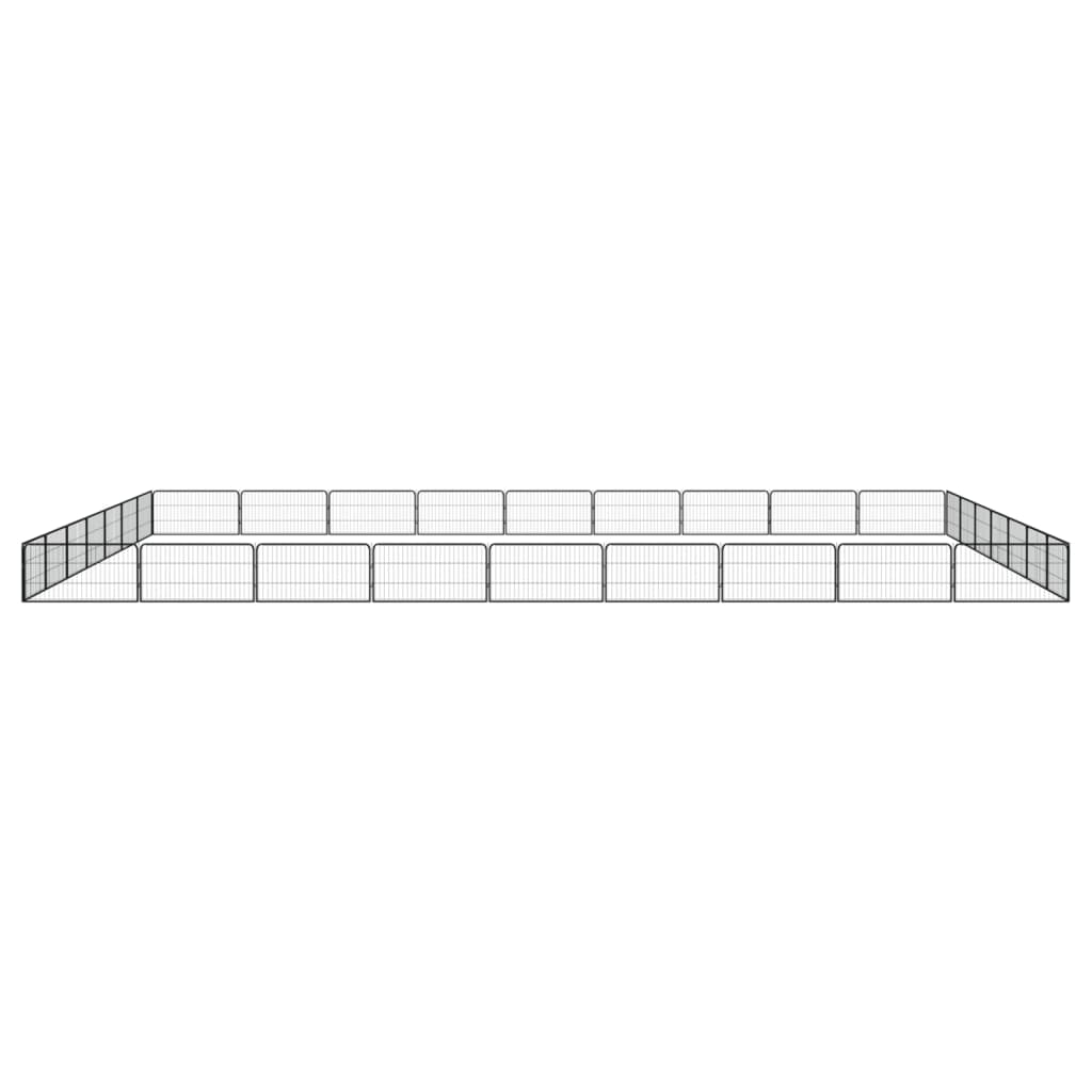 vidaXL Kojec dla psa, 32 panele, czarny, 100x50 cm, stal