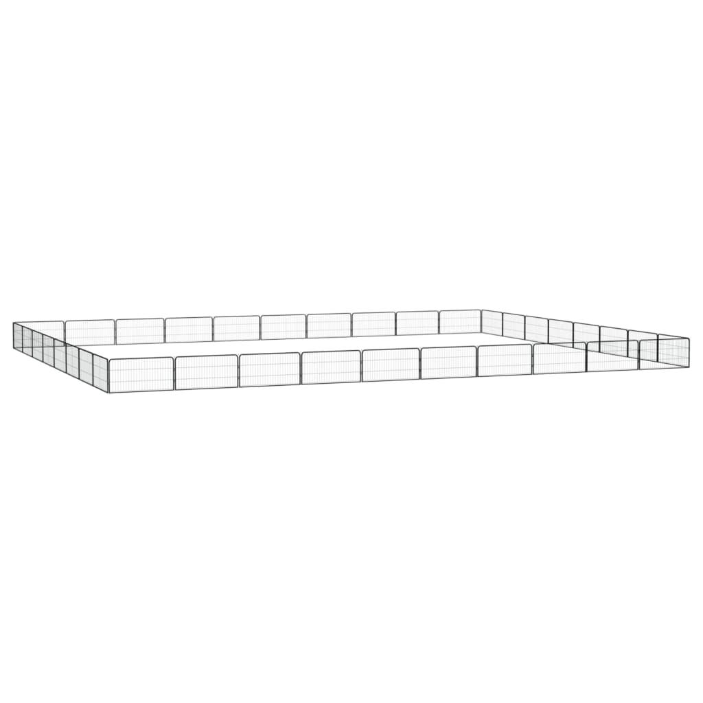vidaXL Kojec dla psa, 36 panele, czarny, 100x50 cm, stal