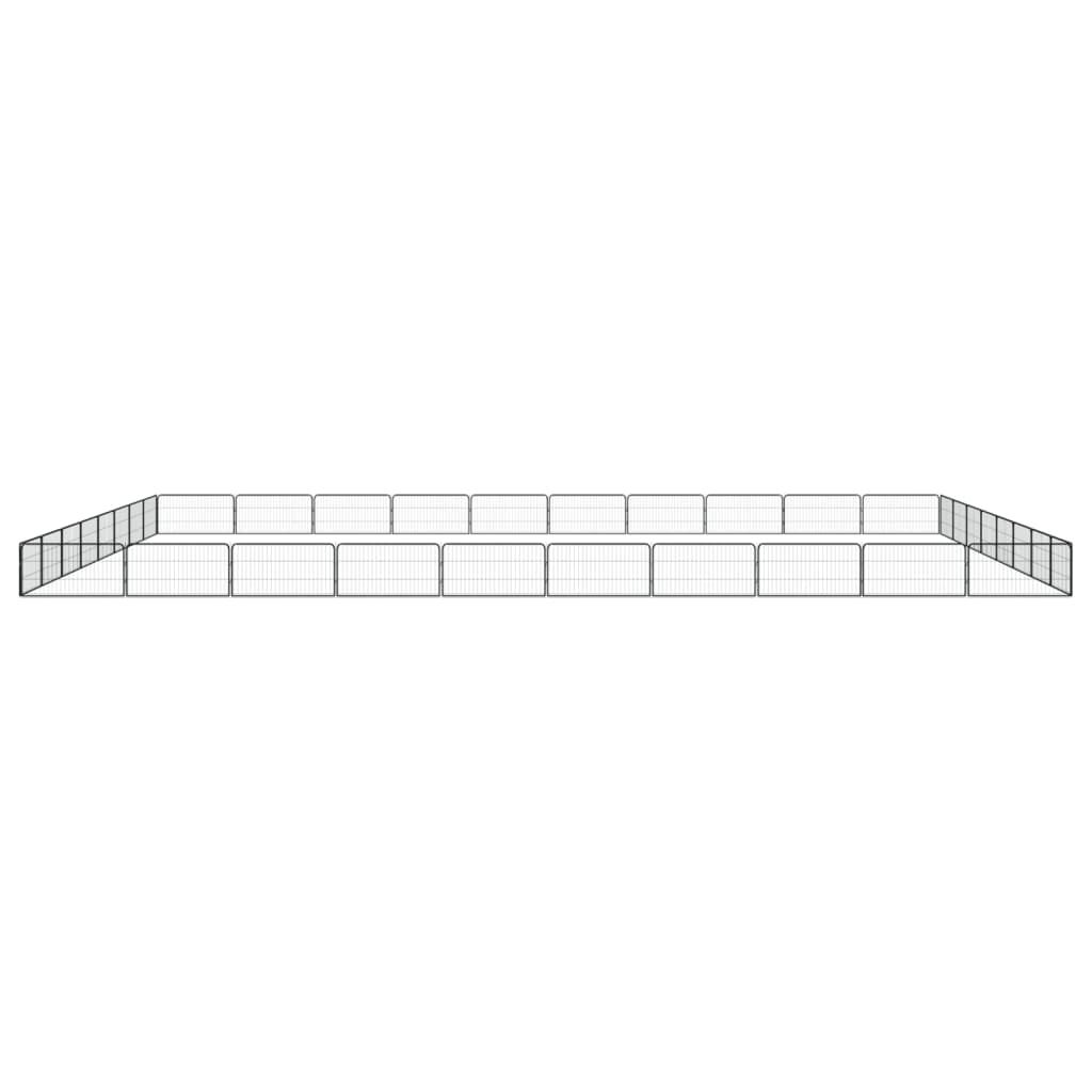 vidaXL Kojec dla psa, 36 panele, czarny, 100x50 cm, stal