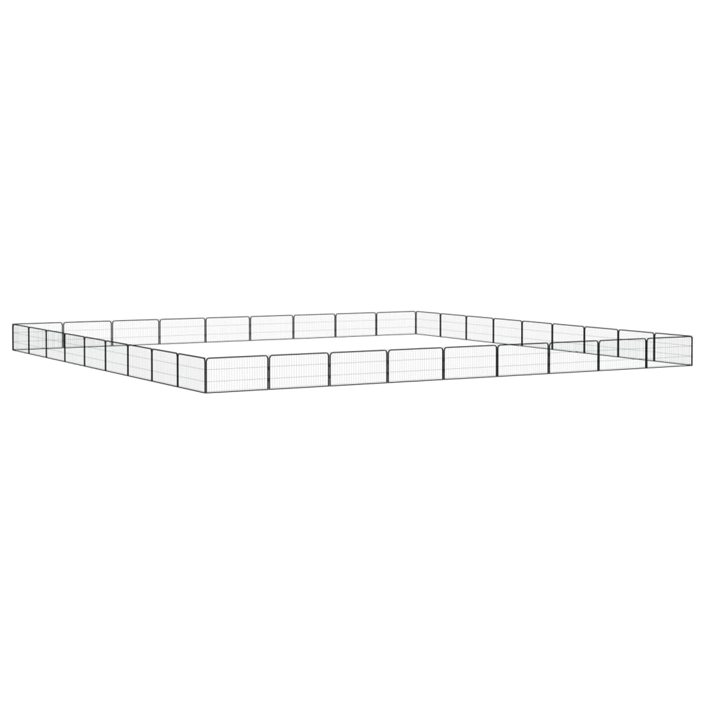 vidaXL Kojec dla psa, 36 panele, czarny, 100x50 cm, stal