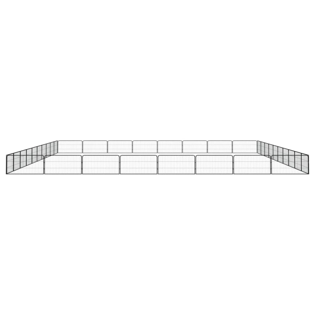 vidaXL Kojec dla psa, 36 panele, czarny, 100x50 cm, stal