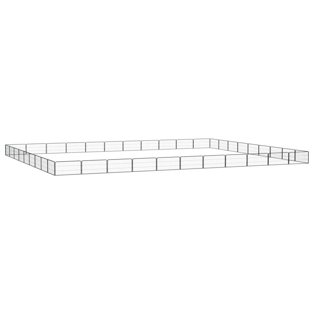 vidaXL Kojec dla psa, 40 panele, czarny, 100x50 cm, stal