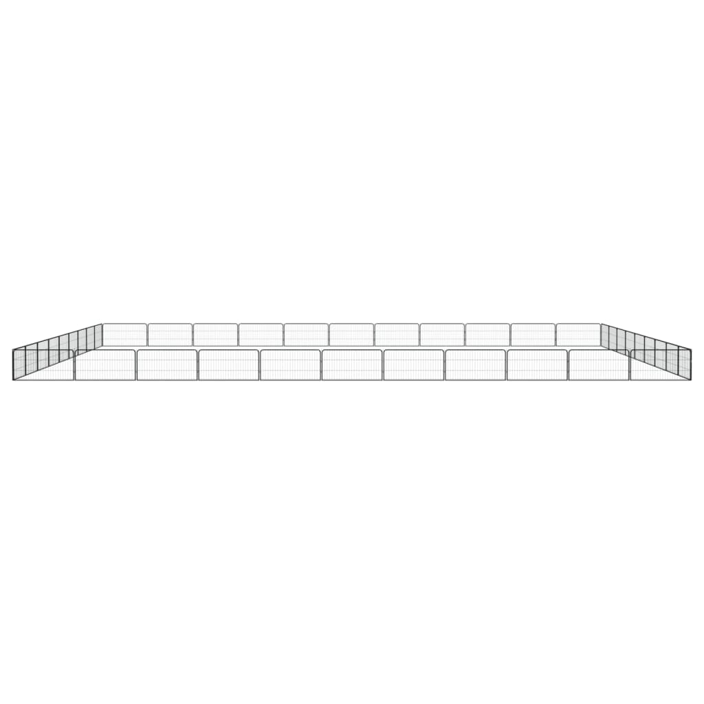 vidaXL Kojec dla psa, 40 panele, czarny, 100x50 cm, stal