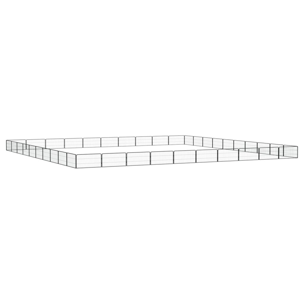 vidaXL Kojec dla psa, 40 panele, czarny, 100x50 cm, stal