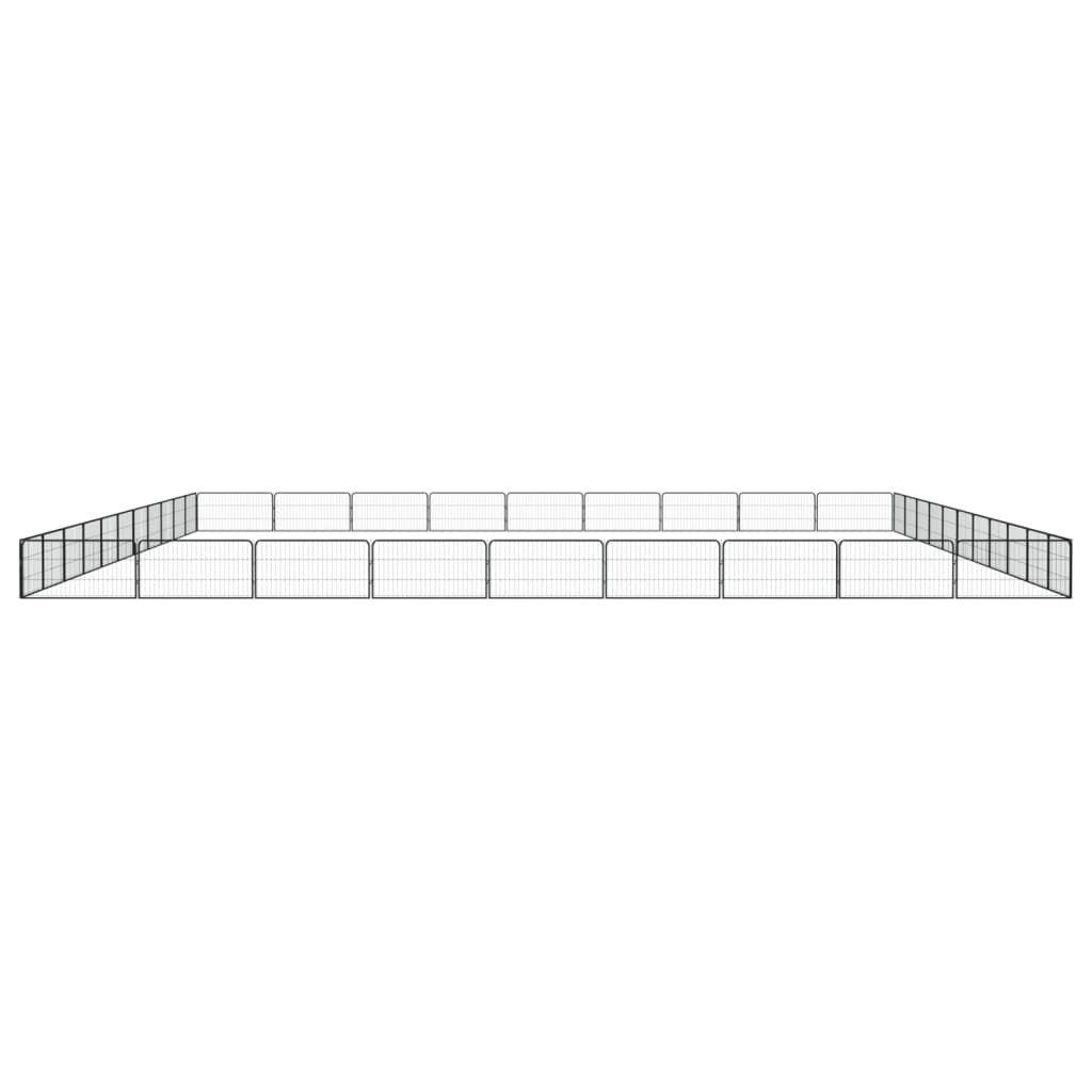 vidaXL Kojec dla psa, 40 panele, czarny, 100x50 cm, stal