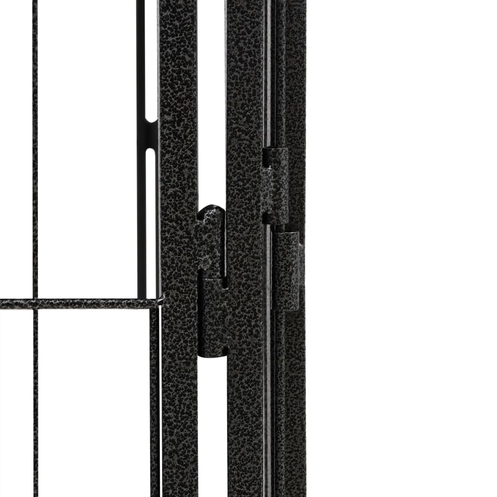 vidaXL Kojec dla psa, 40 panele, czarny, 100x50 cm, stal