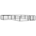 vidaXL Kojec dla psa, 12 panele, czarny, 100x50 cm, stal