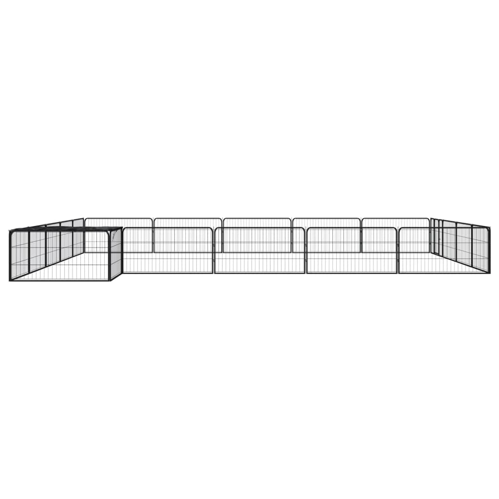 vidaXL Kojec dla psa, 20 panele, czarny, 100x50 cm, stal
