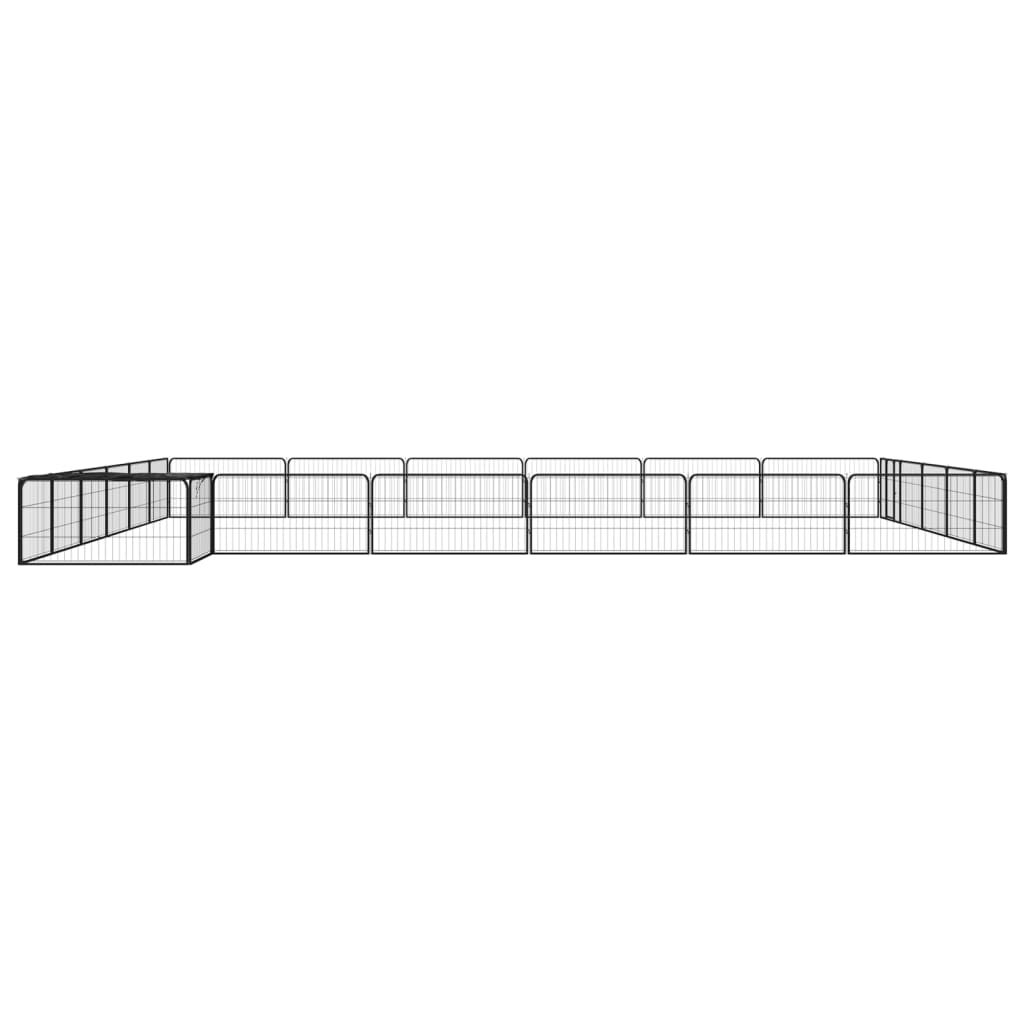 vidaXL Kojec dla psa, 24 panele, czarny, 100x50 cm, stal