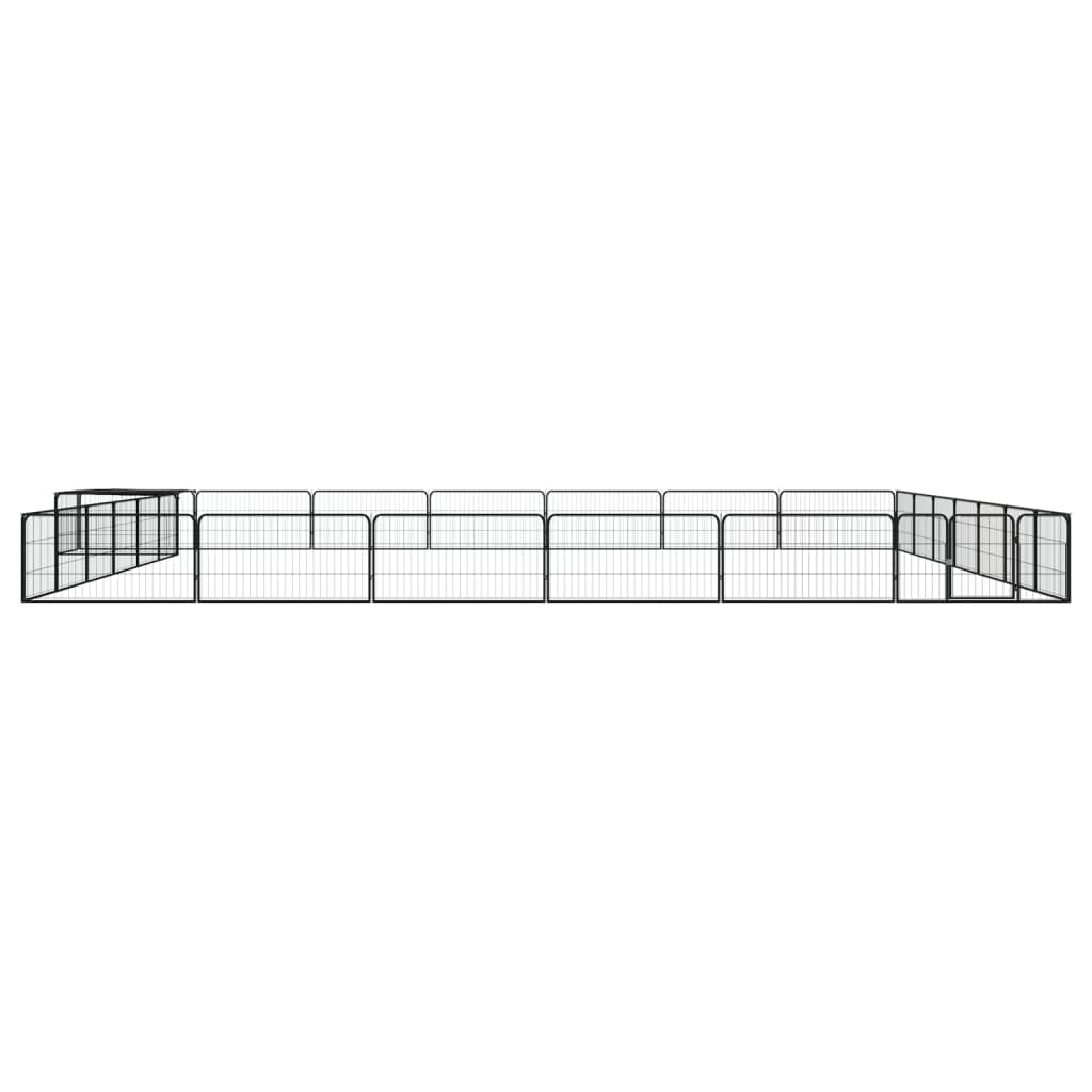 vidaXL Kojec dla psa, 28 panele, czarny, 100x50 cm, stal