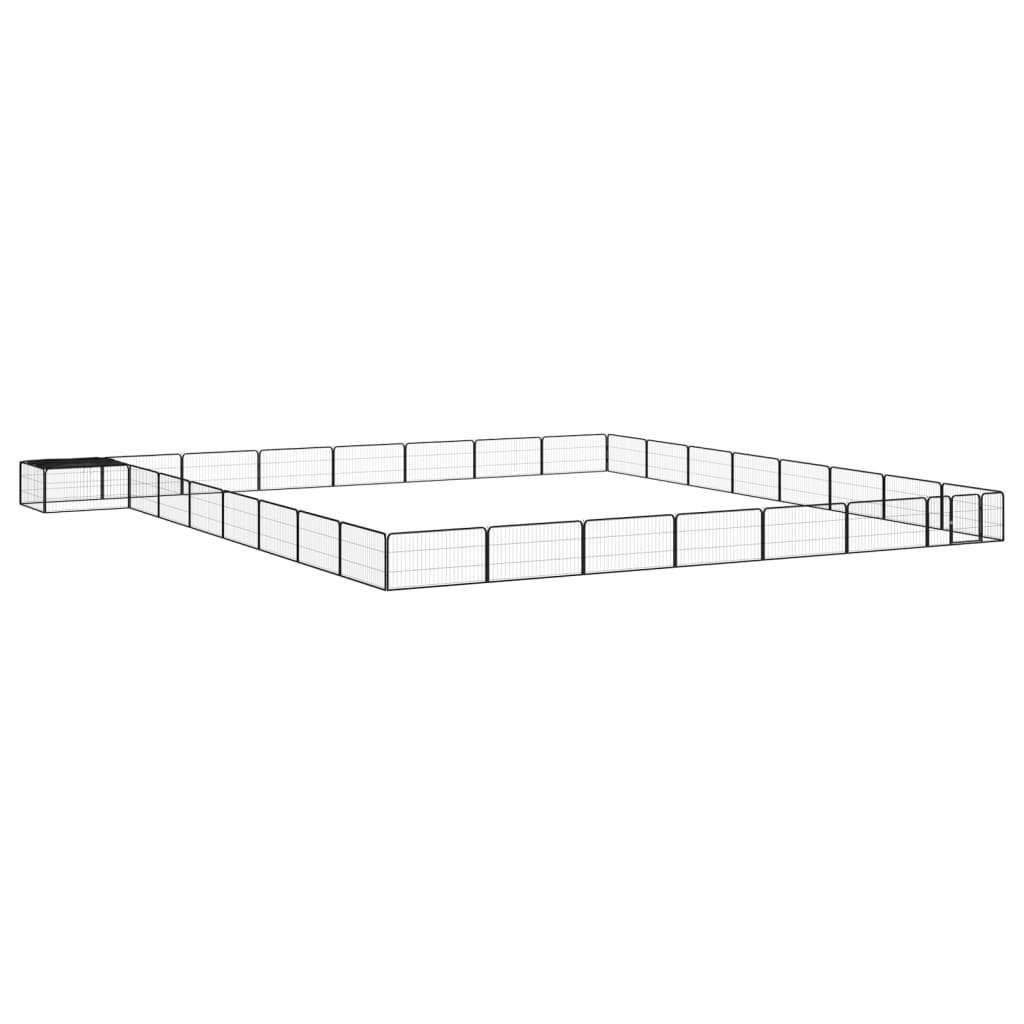 vidaXL Kojec dla psa, 32 panele, czarny, 100x50 cm, stal