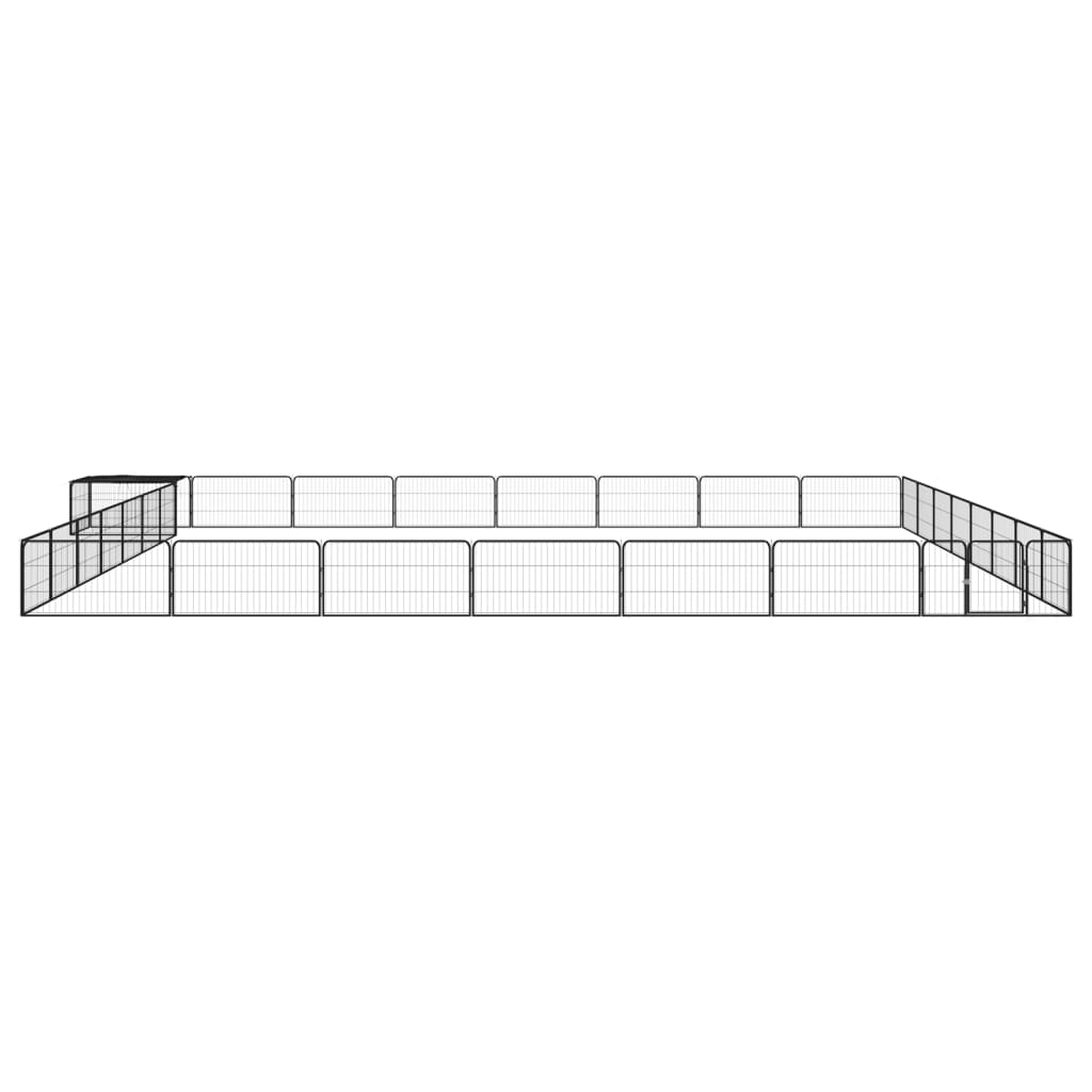 vidaXL Kojec dla psa, 32 panele, czarny, 100x50 cm, stal
