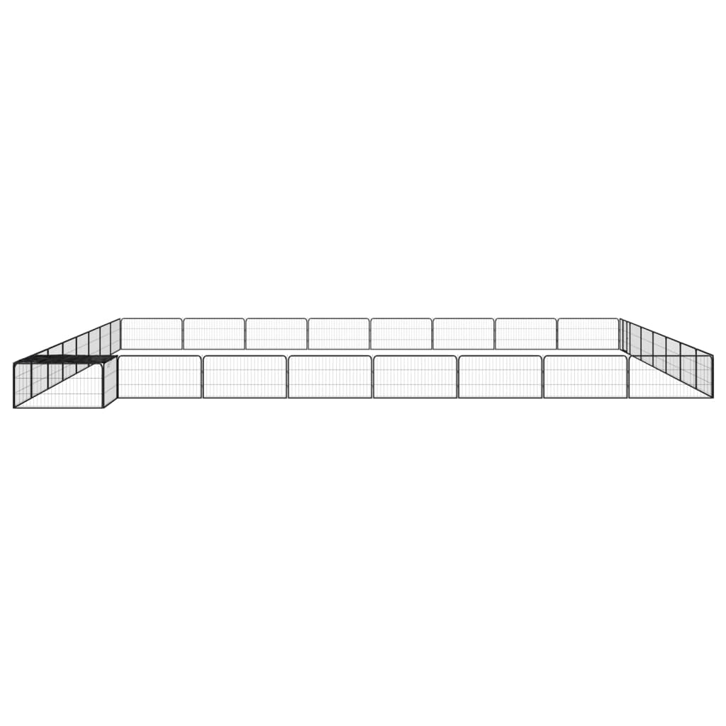 vidaXL Kojec dla psa, 32 panele, czarny, 100x50 cm, stal