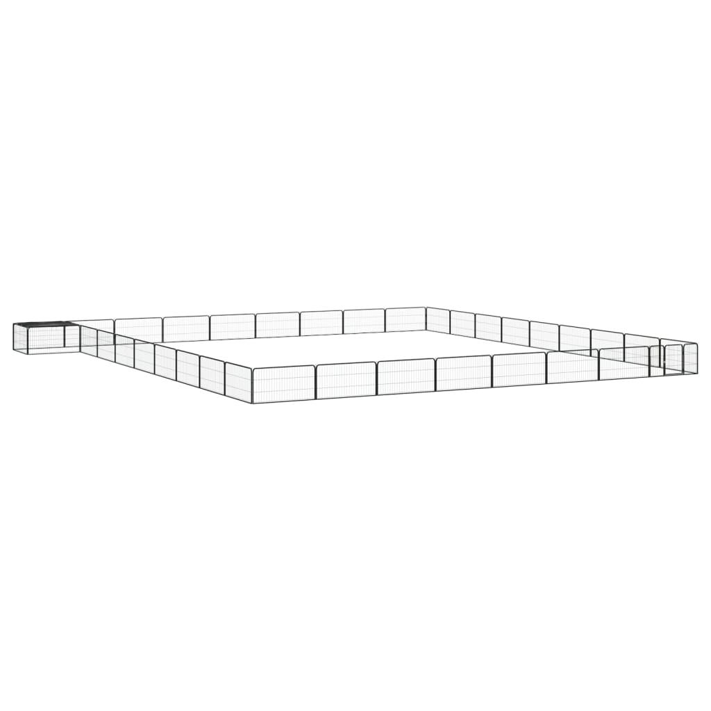 vidaXL Kojec dla psa, 36 panele, czarny, 100x50 cm, stal