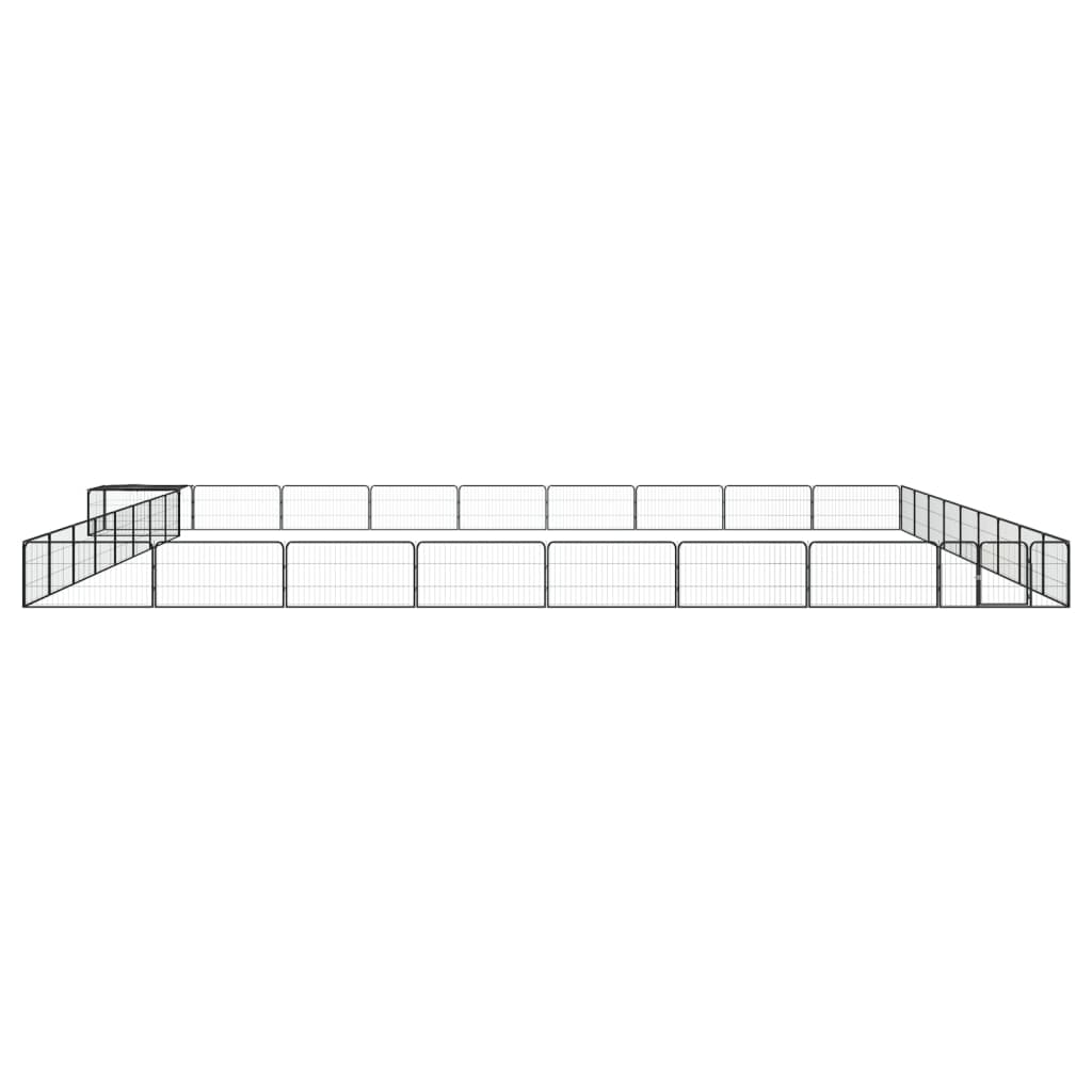 vidaXL Kojec dla psa, 36 panele, czarny, 100x50 cm, stal