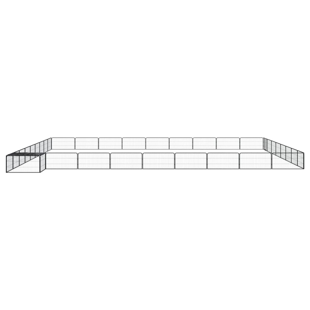vidaXL Kojec dla psa, 36 panele, czarny, 100x50 cm, stal
