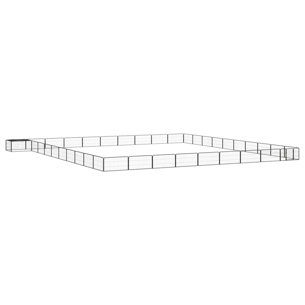 vidaXL Kojec dla psa, 40 panele, czarny, 100x50 cm, stal