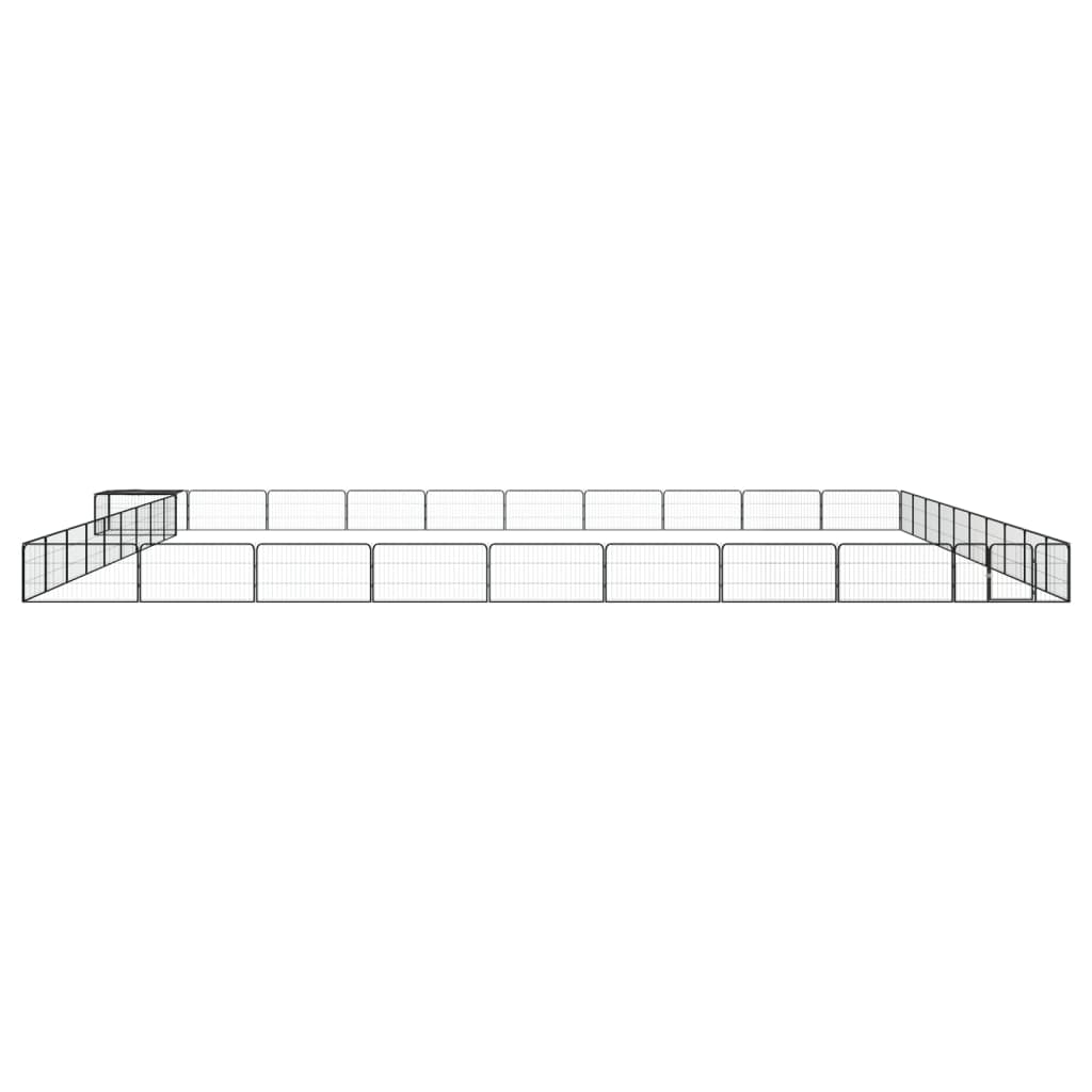 vidaXL Kojec dla psa, 40 panele, czarny, 100x50 cm, stal