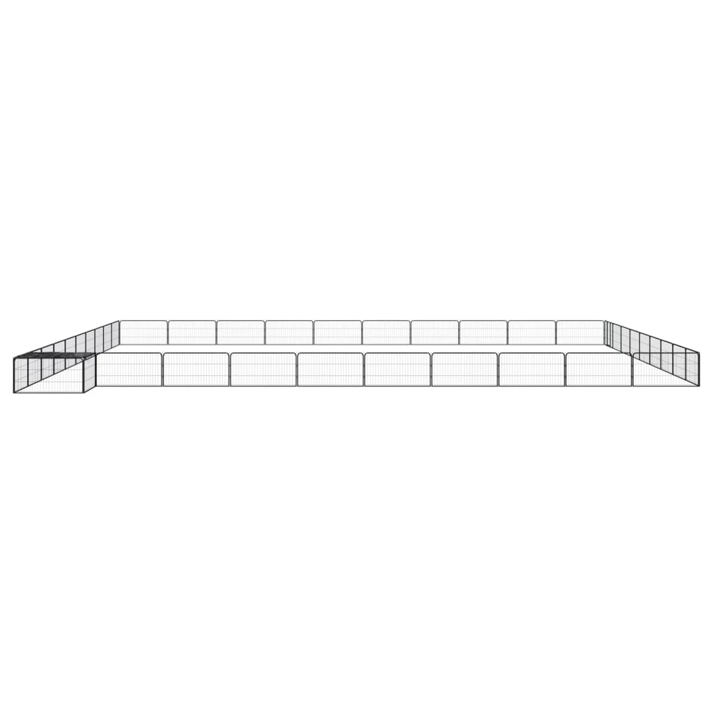 vidaXL Kojec dla psa, 40 panele, czarny, 100x50 cm, stal