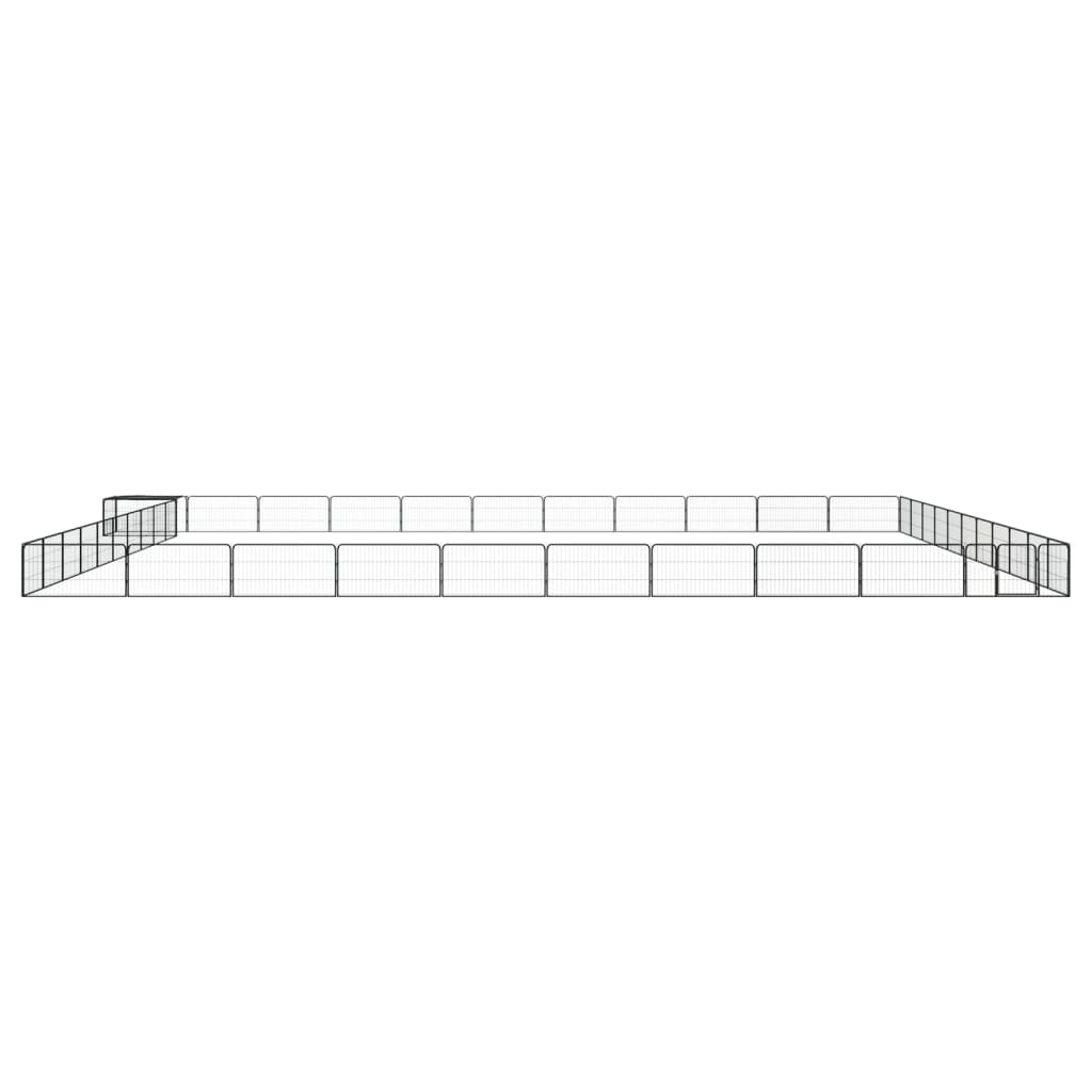 vidaXL Kojec dla psa, 44 panele, czarny, 100x50 cm, stal